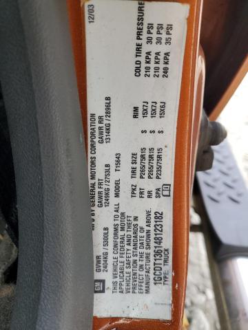 1GCDT136148123182 - 2004 CHEVROLET COLORADO ORANGE photo 12