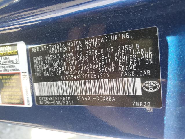 4T1BB46K28U054225 - 2008 TOYOTA CAMRY HYBRID BLUE photo 13