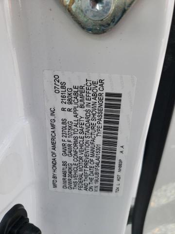 19UUB1F54LA015301 - 2020 ACURA TLX TECHNOLOGY 白色 照片 12