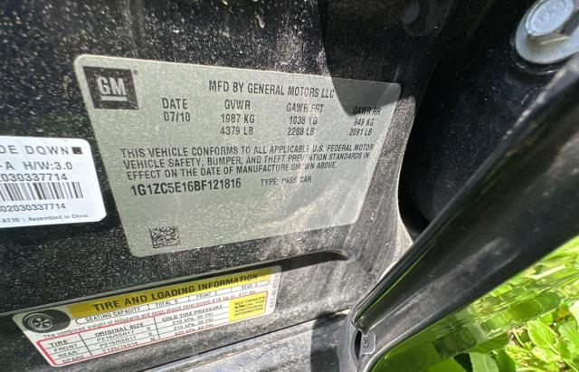 1G1ZC5E16BF121816 - 2011 CHEVROLET MALIBU 1LT 黑色 照片 10