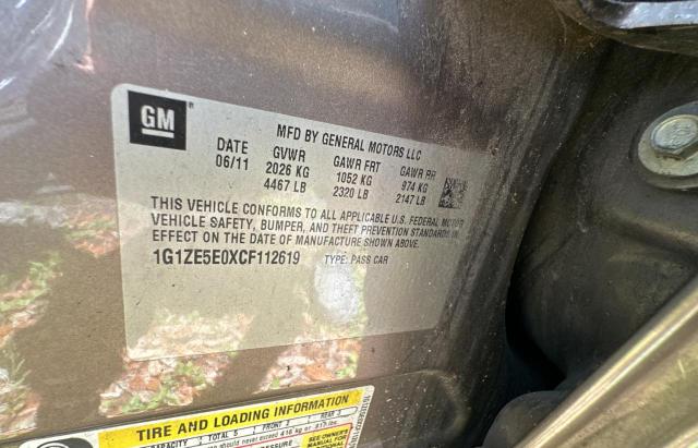 1G1ZE5E0XCF112619 - 2012 CHEVROLET MALIBU LTZ ნაცრისფერი ფოტო 10