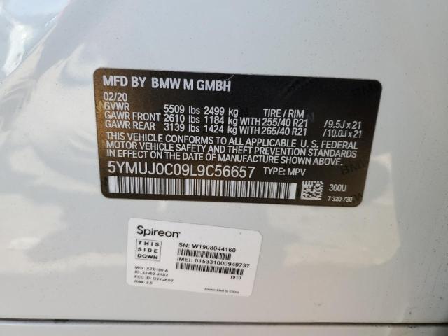 5YMUJ0C09L9C56657 - 2020 BMW X4 M COMPETITION WHITE photo 12