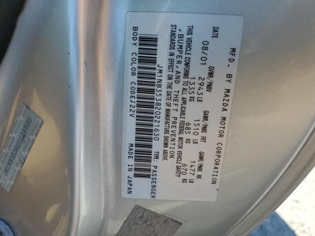 JM1NB353820221630 - 2002 MAZDA MX-5 MIATA BASE SILVER photo 12