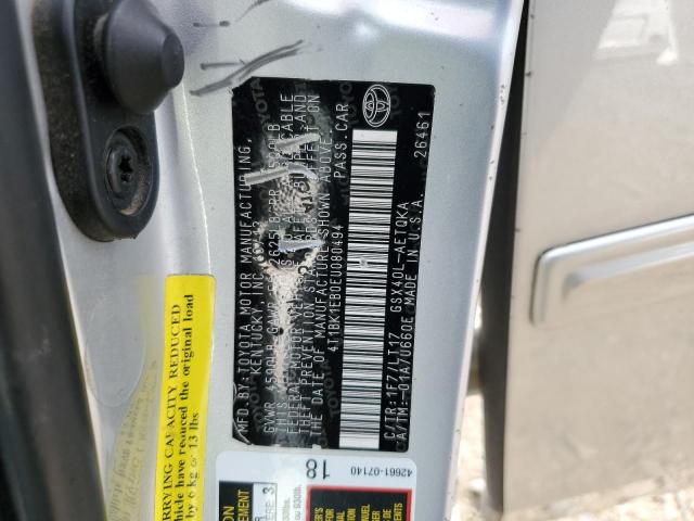 4T1BK1EB0EU080494 - 2014 TOYOTA AVALON BASE 银色 照片 12