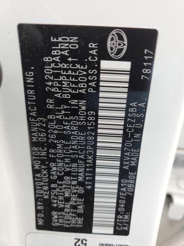 4T1T11AK3PU821589 - 2023 TOYOTA CAMRY SE NIGHT SHADE WHITE photo 13