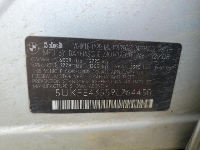 5UXFE43559L264450 - 2009 BMW X5 XDRIVE30I SILVER photo 12