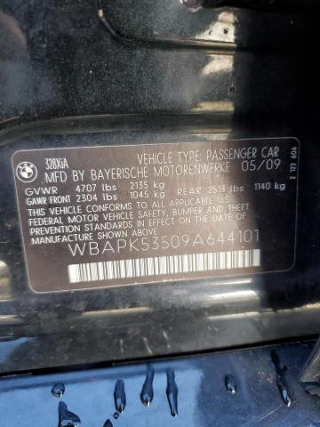 WBAPK53509A644101 - 2009 BMW 328 XI SULEV BLACK photo 12