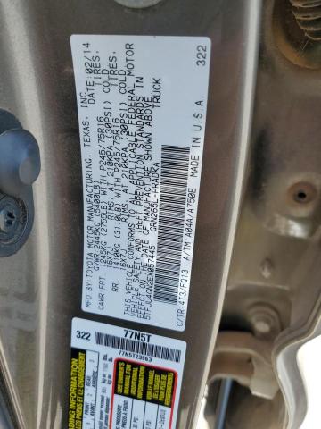 5TFJU4GN2EX057445 - 2014 TOYOTA TACOMA DOUBLE CAB PRERUNNER GRAY photo 12