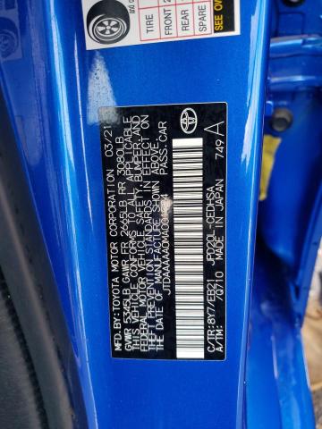 JTDAAAAA0MA001924 - 2021 TOYOTA MIRAI XLE BLUE photo 12