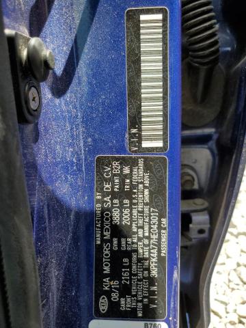 3KPFK4A77HE043017 - 2017 KIA FORTE LX BLUE photo 12