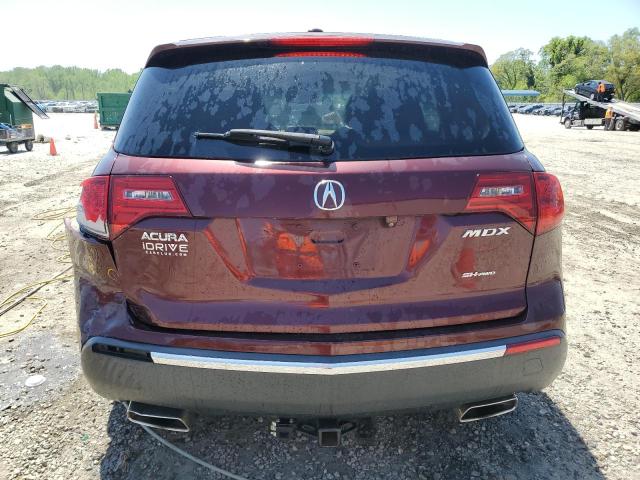 2HNYD2H63CH508498 - 2012 ACURA MDX ADVANCE MAROON photo 6