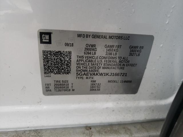 5GAEVAKW1KJ166721 - 2019 BUICK ENCLAVE ESSENCE 白色 照片 13