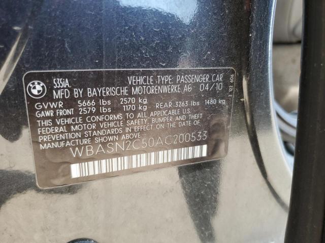 WBASN2C50AC200533 - 2010 BMW 535 GT CHARCOAL photo 12