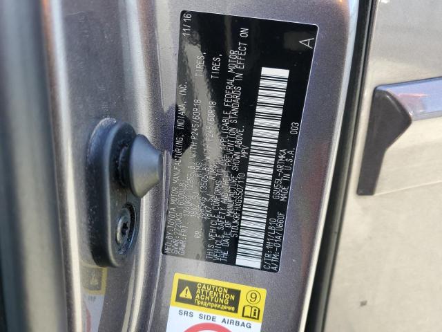 5TDJKRFHXGS507110 - 2016 TOYOTA HIGHLANDER XLE GRAY photo 13