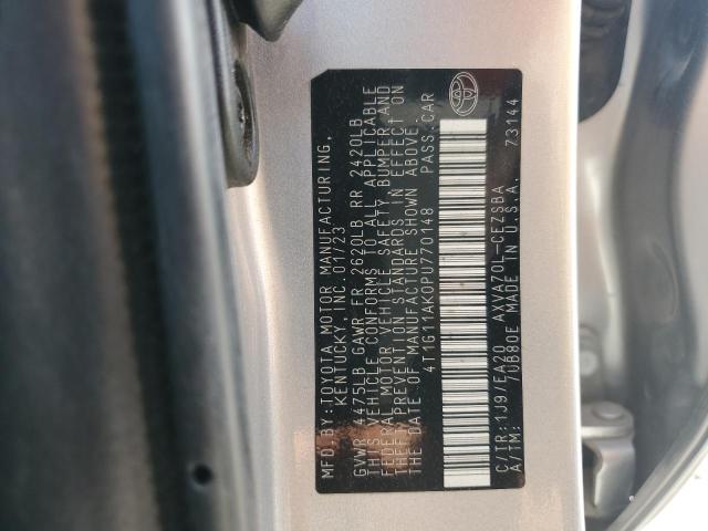 4T1G11AK0PU770148 - 2023 TOYOTA CAMRY SE NIGHT SHADE SILVER photo 12