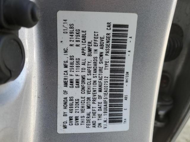 19UUA8F51EA007512 - 2014 ACURA TL TECH SILVER photo 12