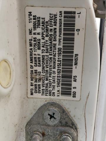 1HGES16315L011930 - 2005 HONDA CIVIC DX VP Ağ foto 12