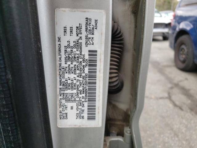 5TEGN92N71Z857530 - 2001 TOYOTA TACOMA DOUBLE CAB PRERUNNER SILVER photo 12