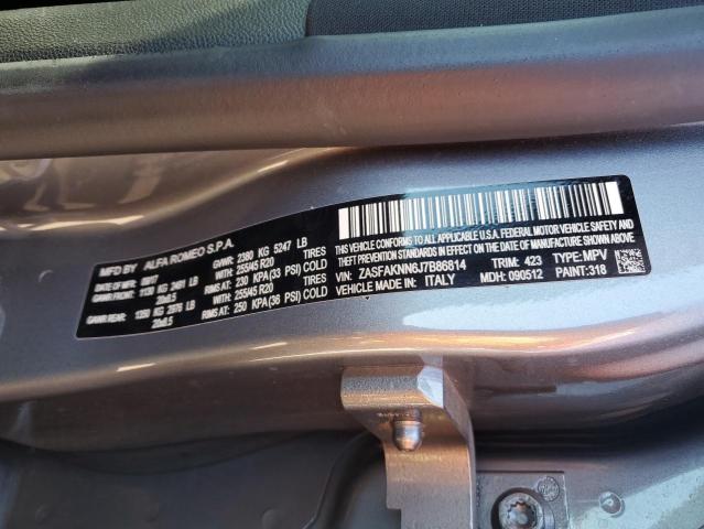 ZASFAKNN6J7B86814 - 2018 ALFA ROMEO STELVIO TI SPORT GRAY photo 12