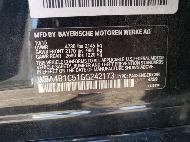 WBA4B1C51GG242173 - 2016 BMW 435 I GRAN COUPE BLACK photo 12