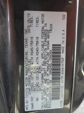 5TFUU4EN3FX140139 - 2015 TOYOTA TACOMA ACCESS CAB ნაცრისფერი ფოტო 13