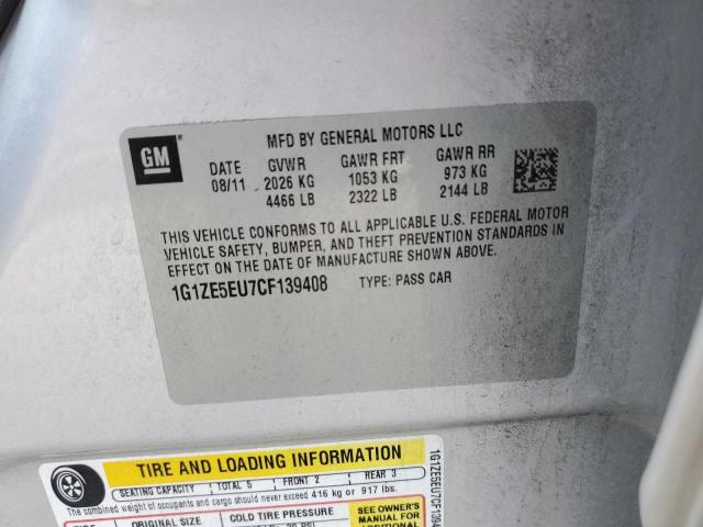 1G1ZE5EU7CF139408 - 2012 CHEVROLET MALIBU LTZ 银色 照片 13