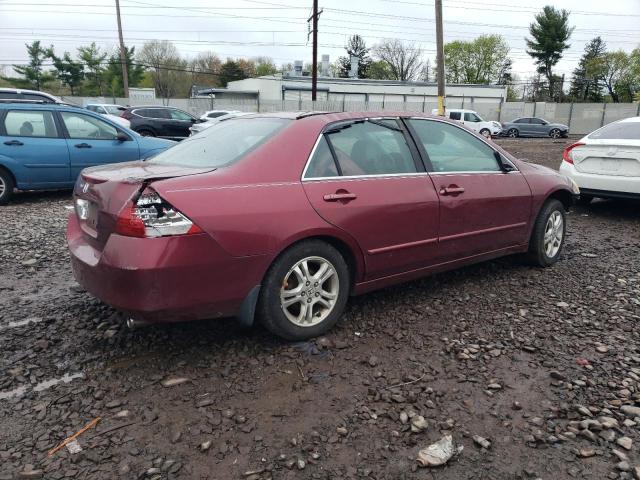 1HGCM56336A142492 - 2006 HONDA ACCORD SE BURGUNDY photo 3