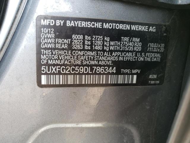 5UXFG2C59DL786344 - 2013 BMW X6 XDRIVE35I GRAY photo 13