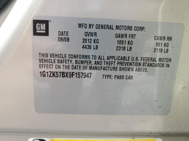 1G1ZK57BX9F157947 - 2009 CHEVROLET MALIBU LTZ BEIGE photo 12