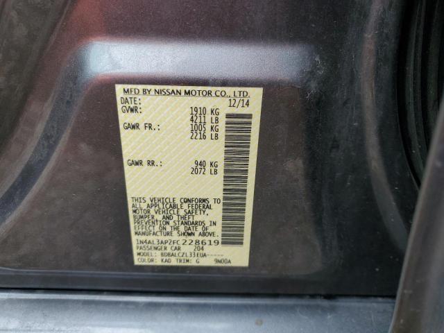 1N4AL3AP2FC228619 - 2015 NISSAN ALTIMA 2.5 GRAY photo 12