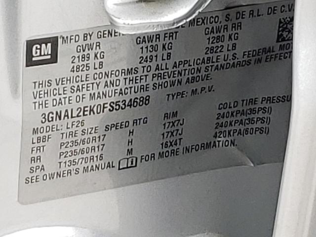 3GNAL2EK0FS534688 - 2015 CHEVROLET CAPTIVA LS 灰色 照片 12