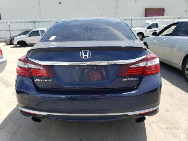 1HGCR2F55GA079401 - 2016 HONDA ACCORD SPORT BLUE photo 6