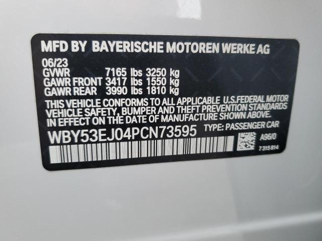 WBY53EJ04PCN73595 - 2023 BMW I7 XDRIVE60 WHITE photo 12
