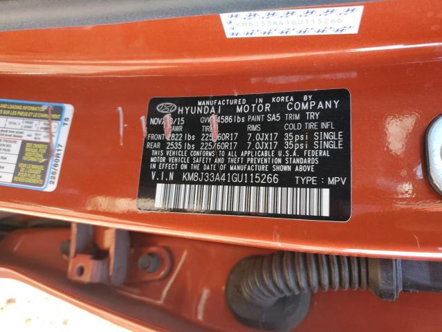 KM8J33A41GU115266 - 2016 HYUNDAI TUCSON LIMITED ORANGE photo 12