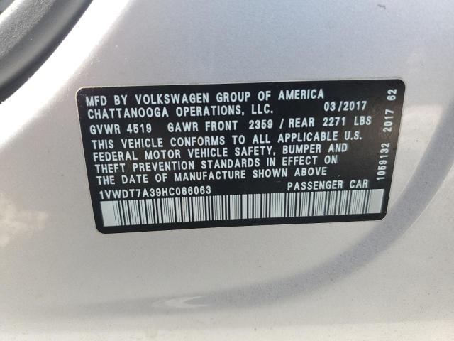 1VWDT7A39HC066063 - 2017 VOLKSWAGEN PASSAT R-LINE Gümüş foto 12