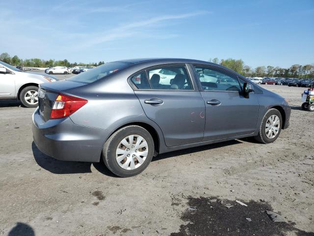 19XFB2F51CE104303 - 2012 HONDA CIVIC LX GRAY photo 3