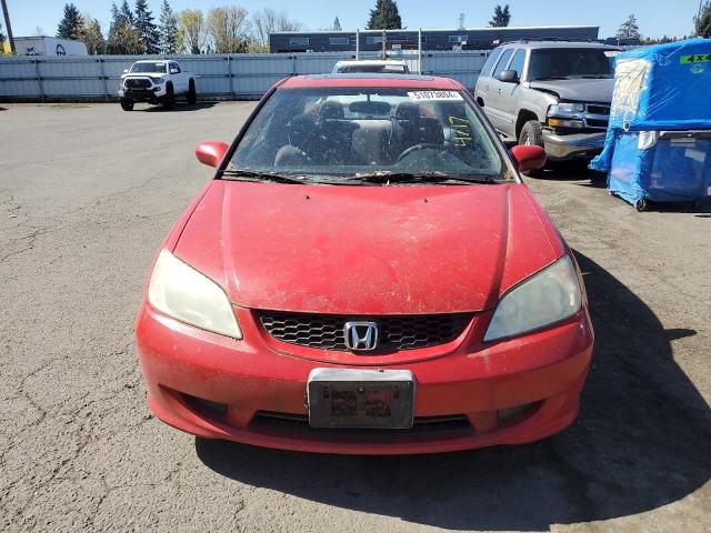 1HGEM22914L043625 - 2004 HONDA CIVIC EX RED photo 5