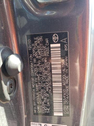 JTKJF5C75B3018352 - 2011 TOYOTA SCION TC 灰色 照片 12