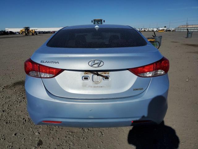 KMHDH4AE6CU195073 - 2012 HYUNDAI ELANTRA GLS BLUE photo 6