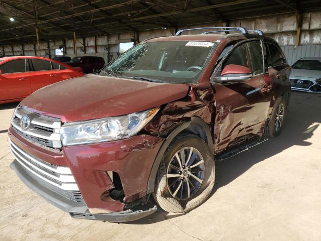 5TDKZRFH3KS364607 - 2019 TOYOTA HIGHLANDER SE BURGUNDY photo 1