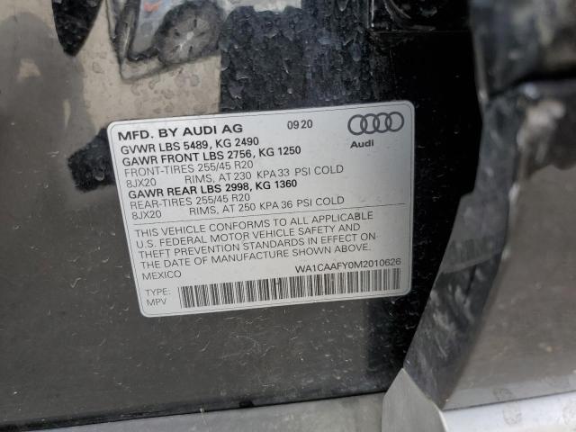 WA1CAAFY0M2010626 - 2021 AUDI Q5 PRESTIGE BLACK photo 14