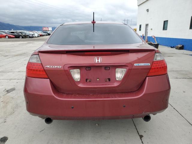 JHMCN36407C001604 - 2007 HONDA ACCORD HYBRID MAROON photo 6