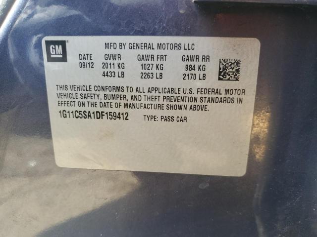 1G11C5SA1DF159412 - 2013 CHEVROLET MALIBU 1LT 蓝色 照片 12