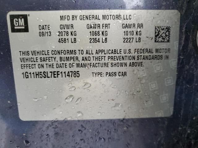 1G11H5SL7EF114785 - 2014 CHEVROLET MALIBU LTZ ლურჯი ფოტო 13