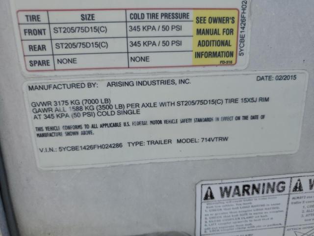 5YCBE1426FH024286 - 2015 ARISITRIES UNKNOWN WHITE photo 10