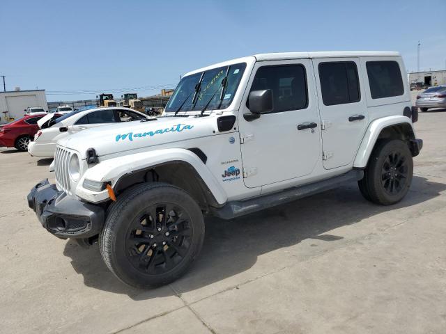 1C4JJXP68MW704678 - 2021 JEEP WRANGLER U SAHARA 4XE WHITE photo 1
