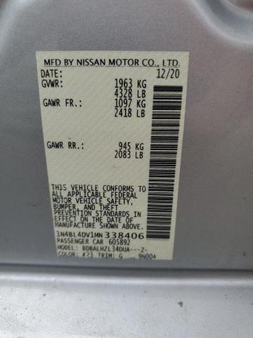 1N4BL4DV1MN338406 - 2021 NISSAN ALTIMA SV SILVER photo 12