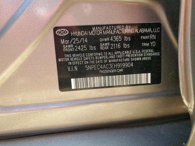 5NPEC4AC3EH919904 - 2014 HYUNDAI SONATA SE GOLD photo 12