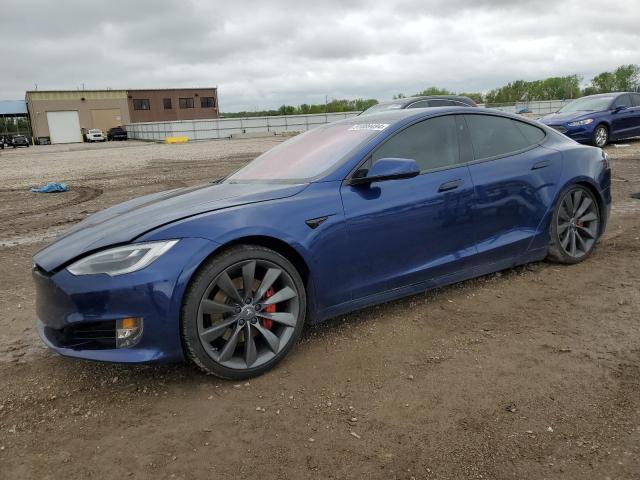 5YJSA1E2XHF210673 - 2017 TESLA MODEL S ლურჯი ფოტო 1