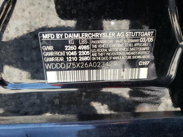 WDDDJ75X26A023429 - 2006 MERCEDES-BENZ CLS 500C BLACK photo 12